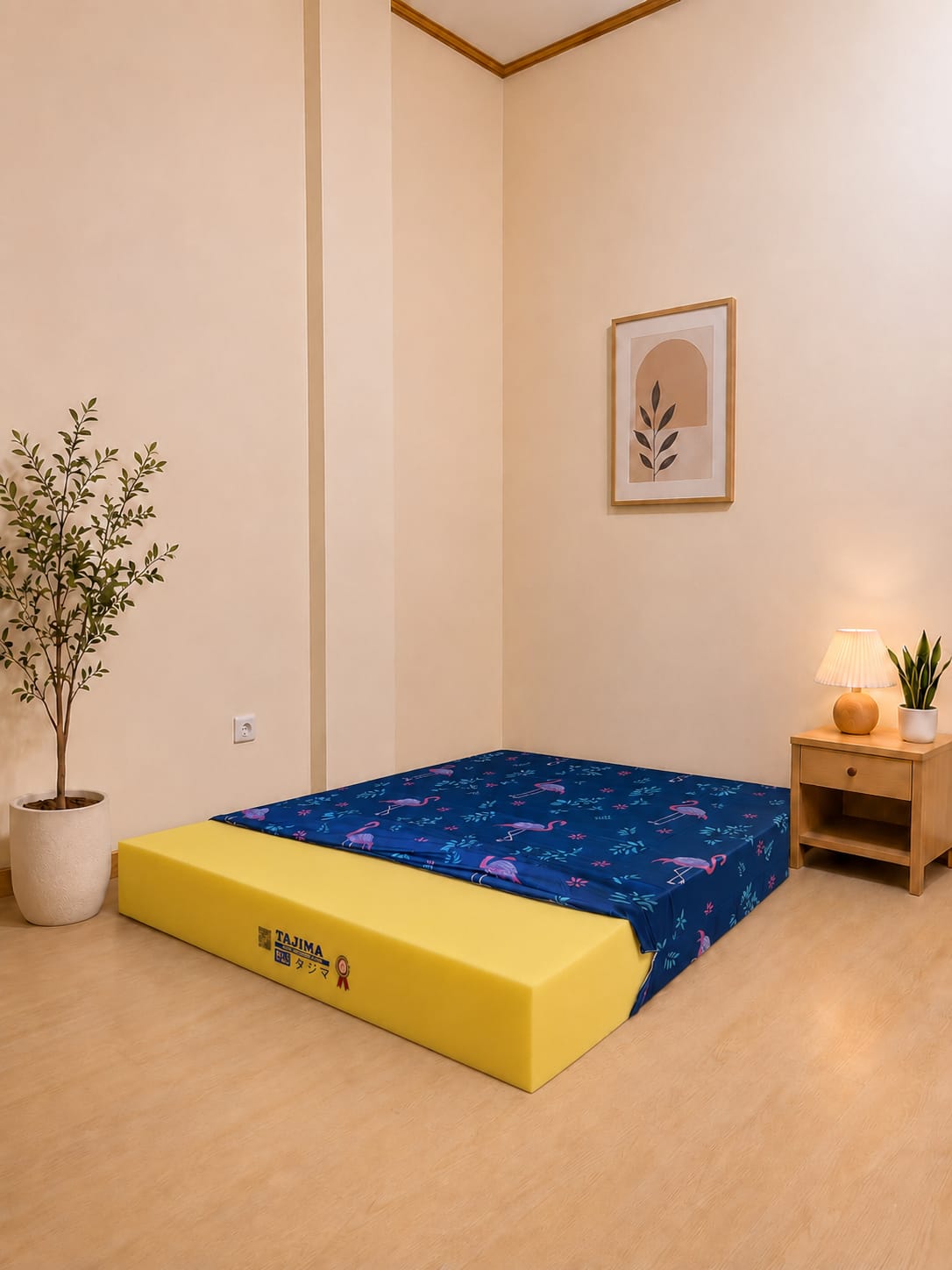 Kasur Tajima di kamar tidur